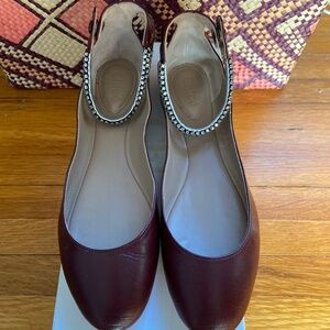 Chloe Ballerina Flats with Jeweled Ankle Straps Size 36
